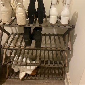 4 tier wooden shoe rack
